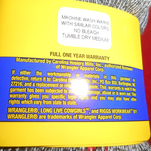 Underwear & Socks 4 Pair Large Mens Wrangler Work Crew Socks 913